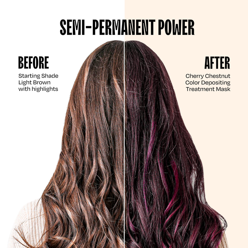 Overtone Cherry Chestnut hair application on dry hair for even deposit