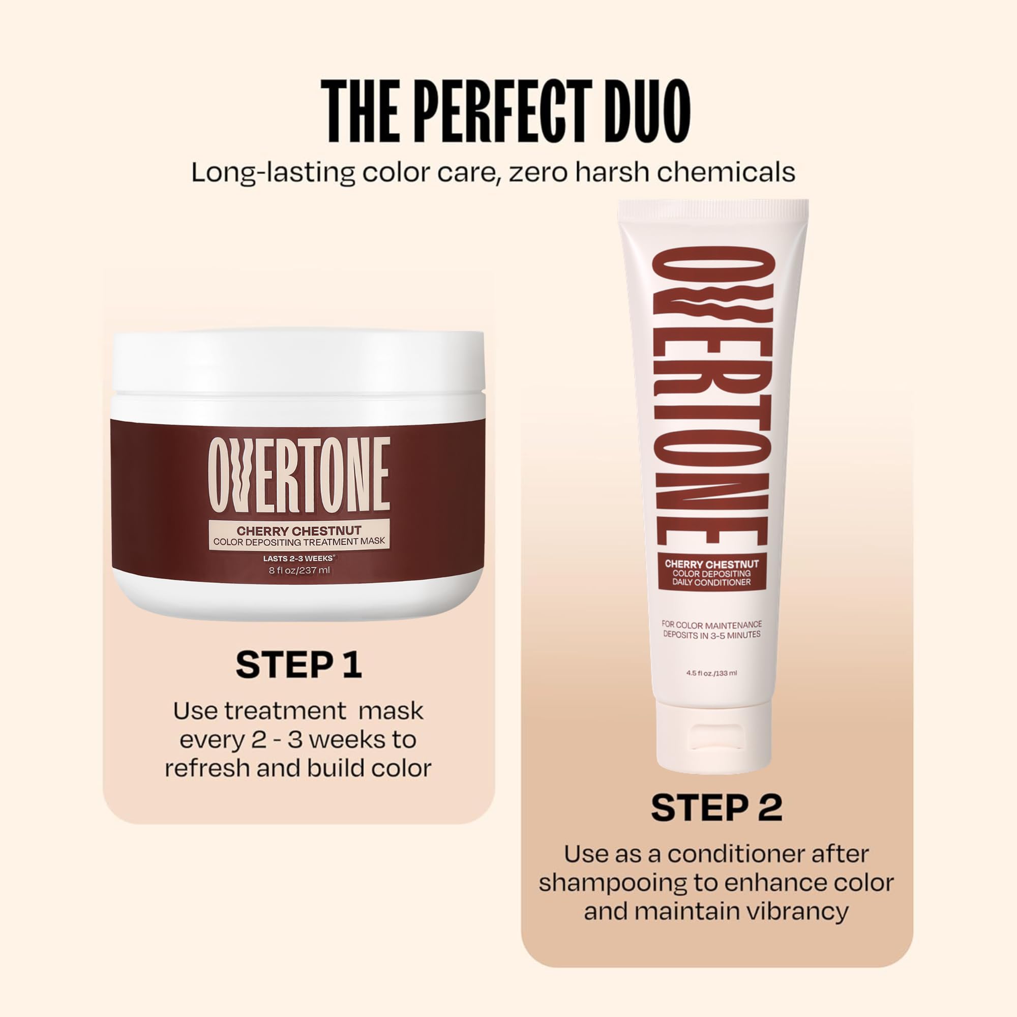 Overtone Cherry Chestnut nourishing shea and coconut oil support shine