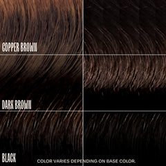 Overtone Chocolate Brown hair application process showing 10–15 minute routine.