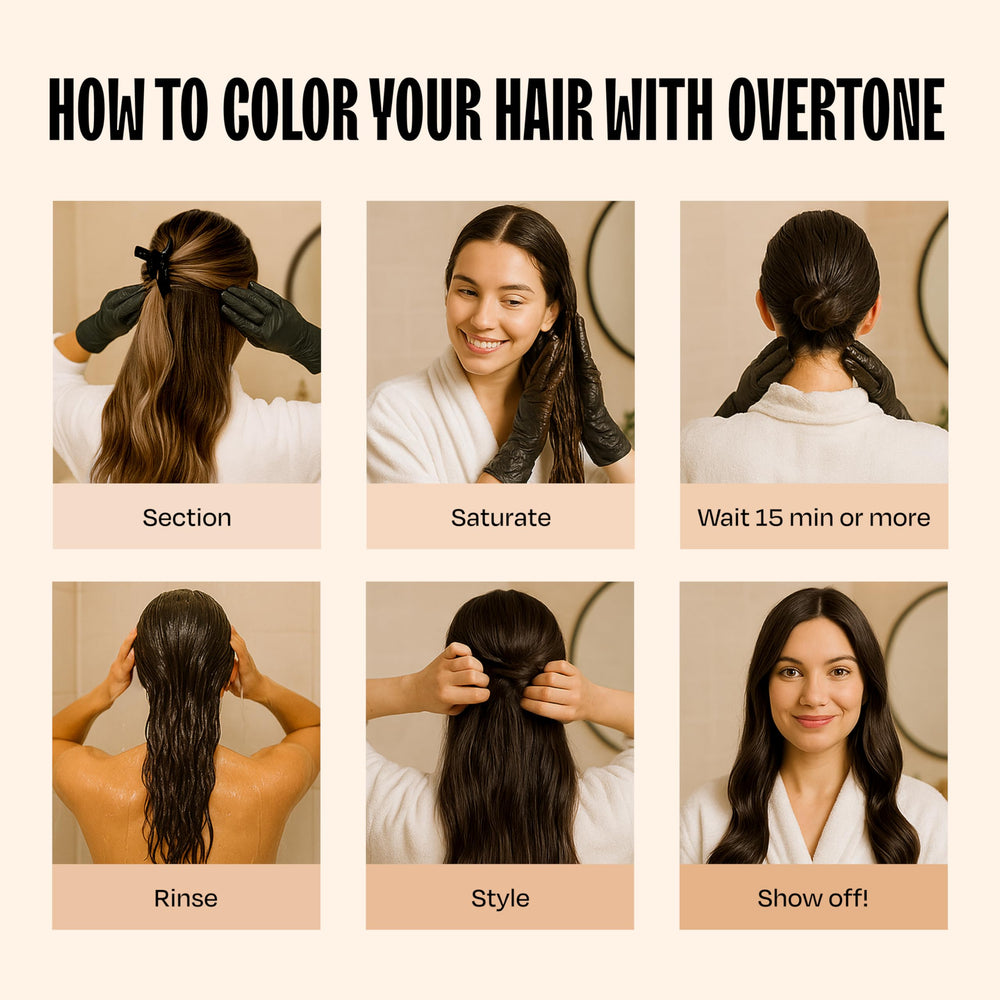Overtone Chocolate Brown style-ready look suggesting salon-quality results at home.