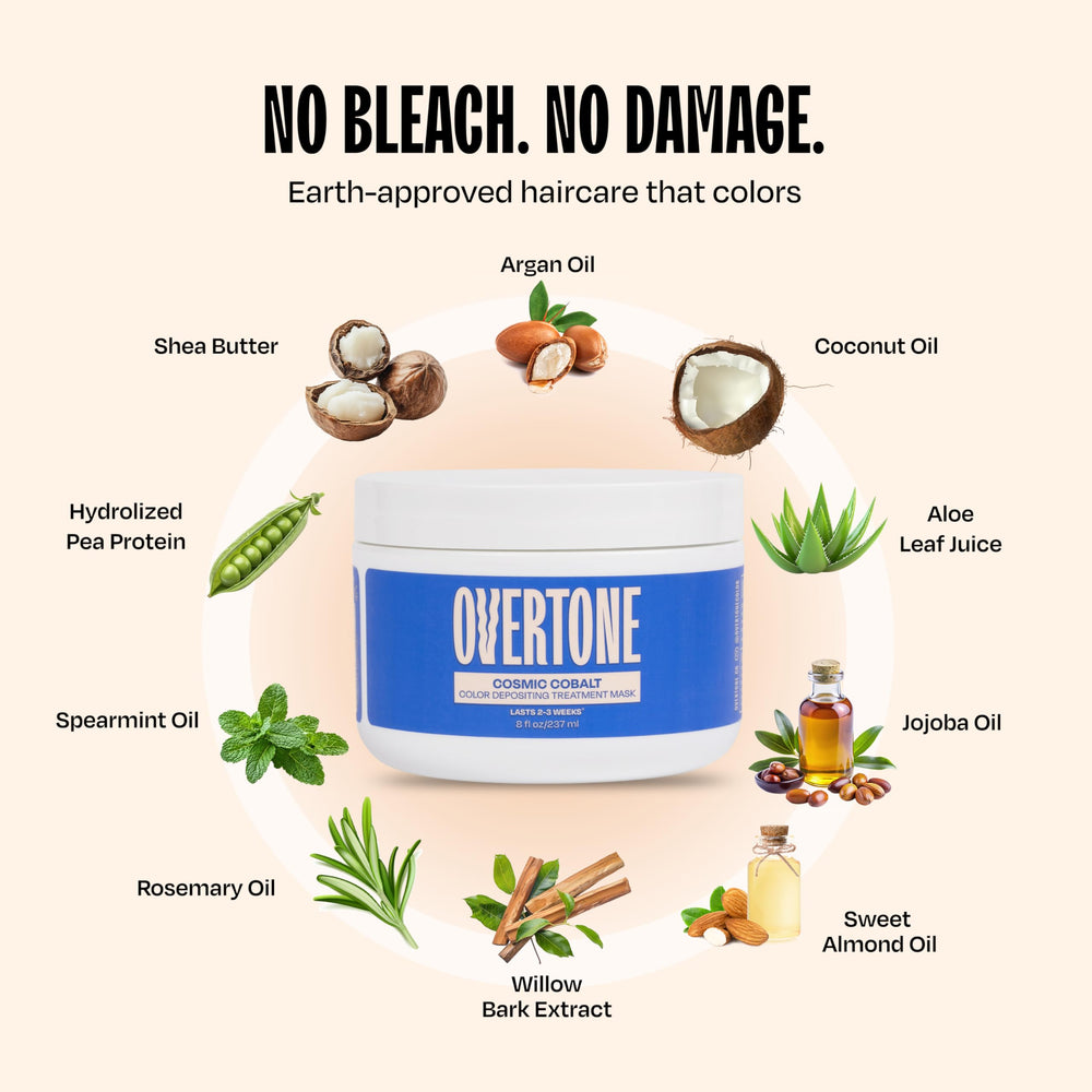 Overtone Cosmic Cobalt vegan cruelty-free formula and clean ingredients.