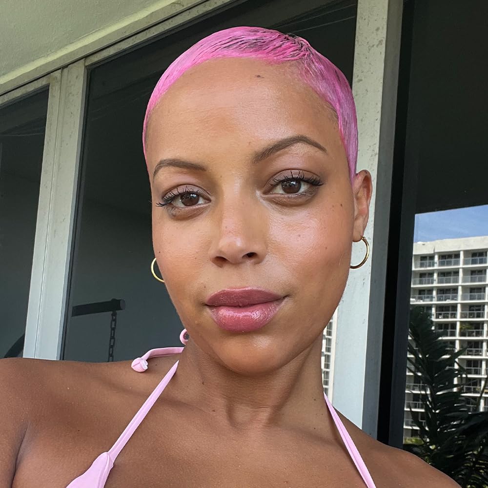 Overtone color deposit on dark hair shows deeper, vibrant tone between coloring sessions