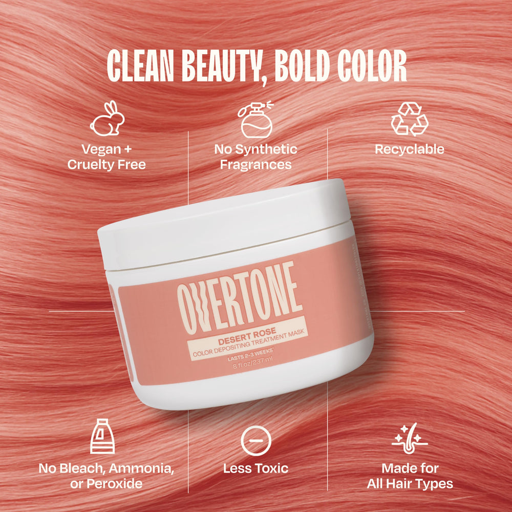 Overtone Desert Rose coconut avocado oils moisturize hair while color deposits