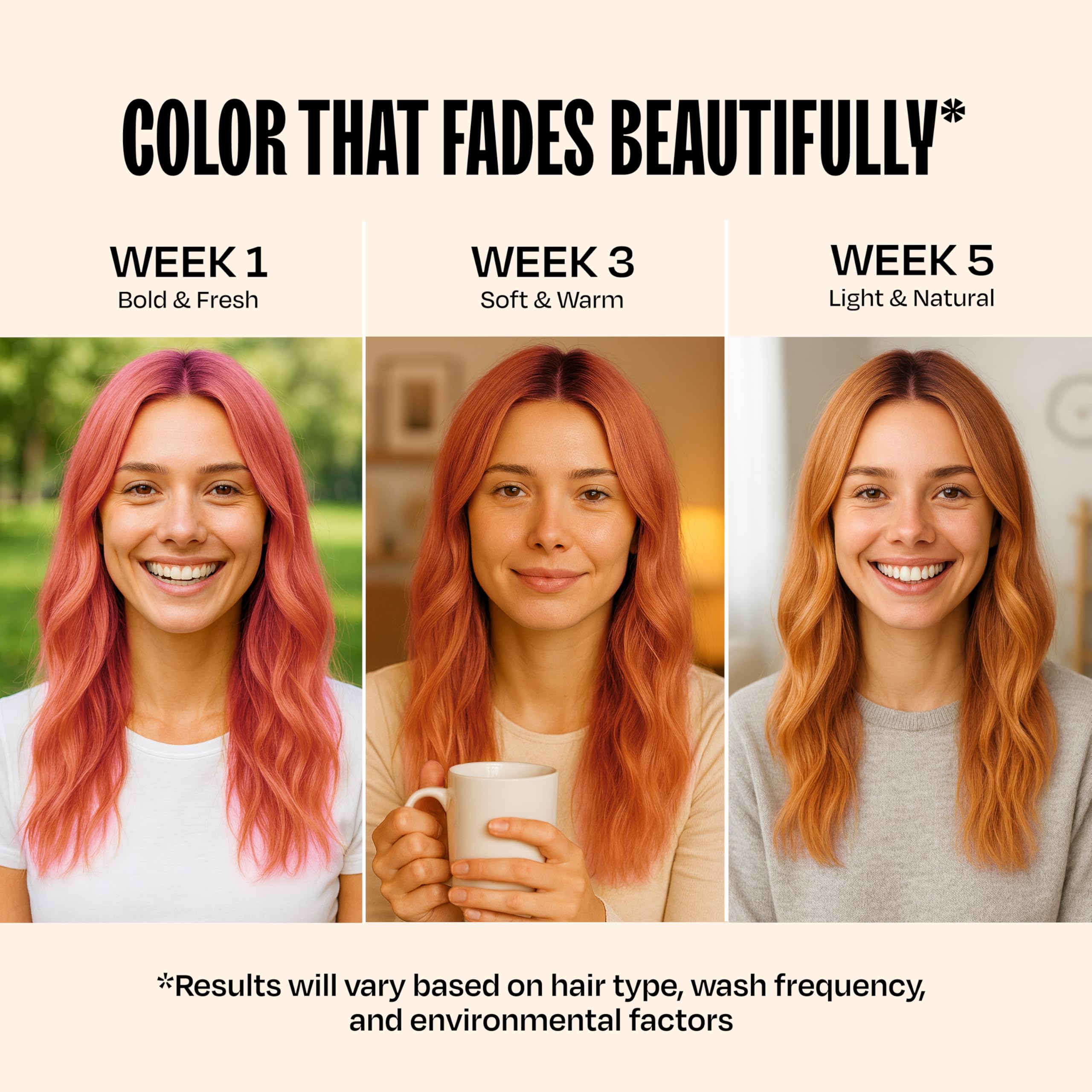 Overtone Desert Rose shine finish reflects healthy nourished hair