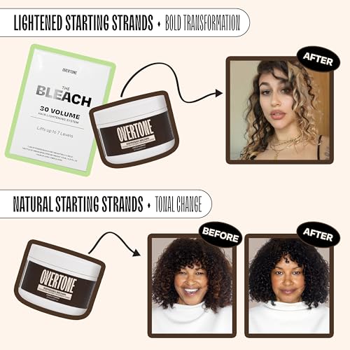 Overtone Espresso Brown before-after style shot highlighting dramatic shade transformation.