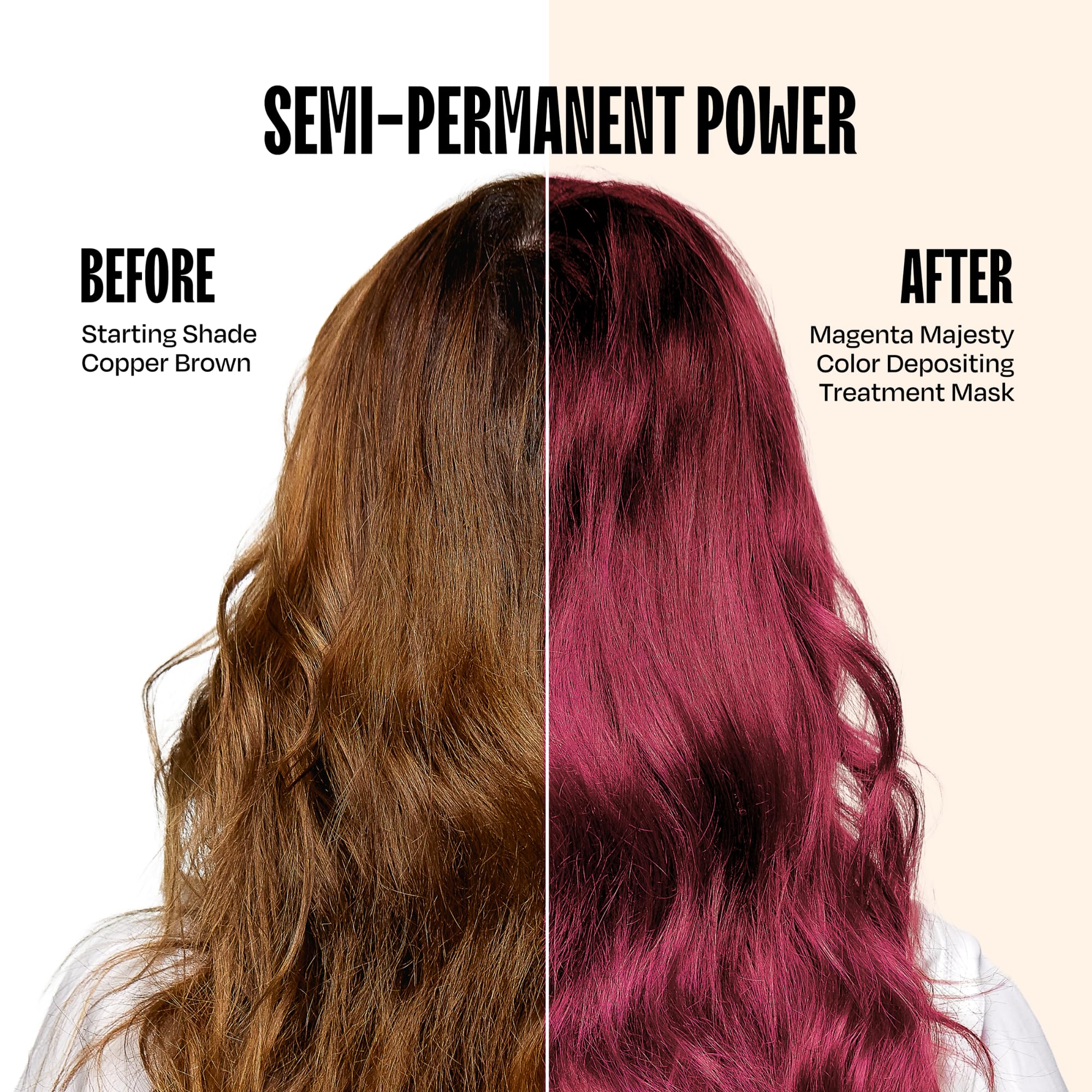 oVertone Extreme Magenta creamy mixture on hair shows even application