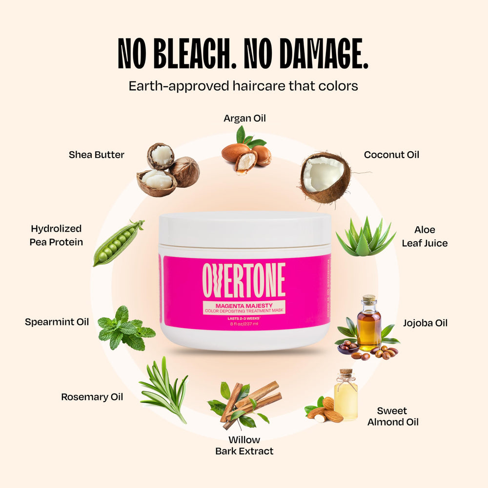 oVertone Extreme Magenta packaging display with vegan cruelty-free badge