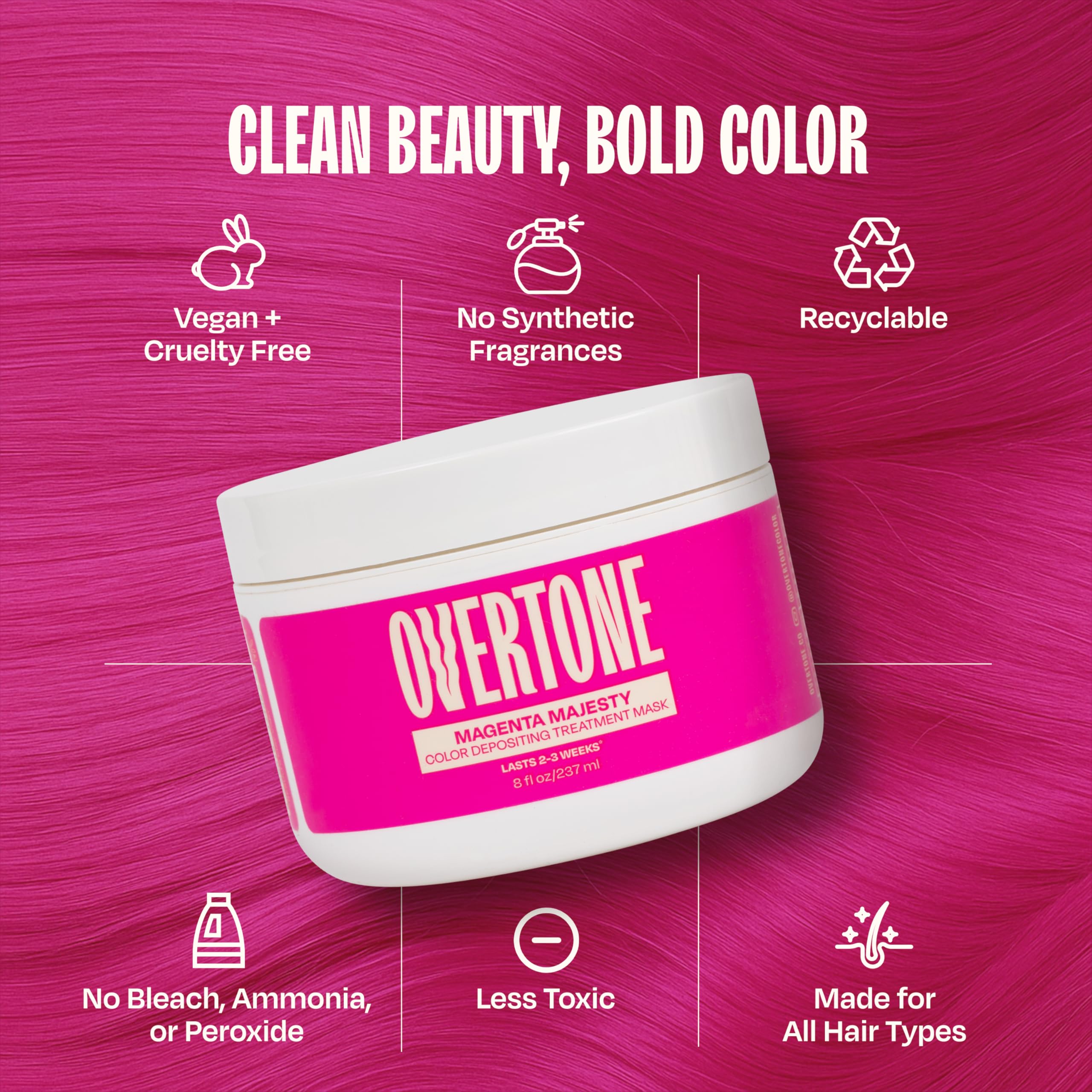 oVertone Extreme Magenta rinse water running through hair during wash