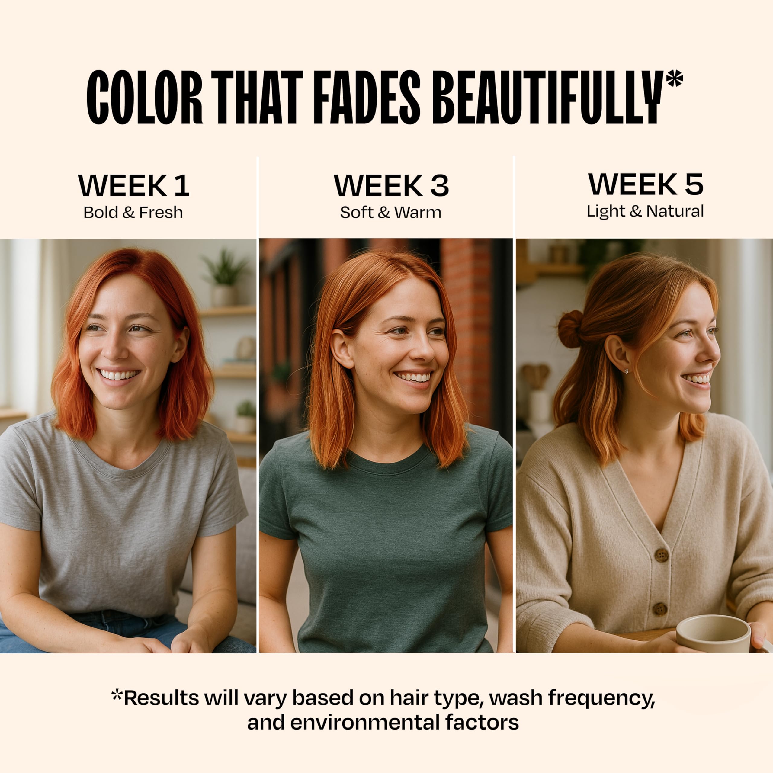 Hair shines after using the color depositing mask