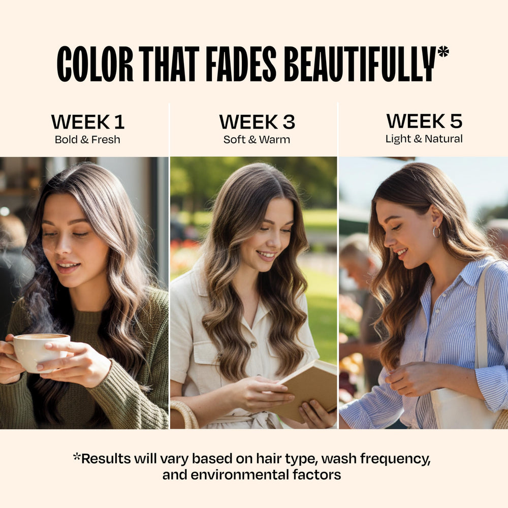 oVertone Golden Brown color—hair application for smooth, even coverage.