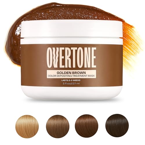 oVertone Golden Brown color jar—easy, mess-free color deposit at home.