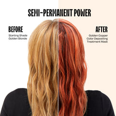 Overtone Golden Copper hair swatch light shows shade on light hair