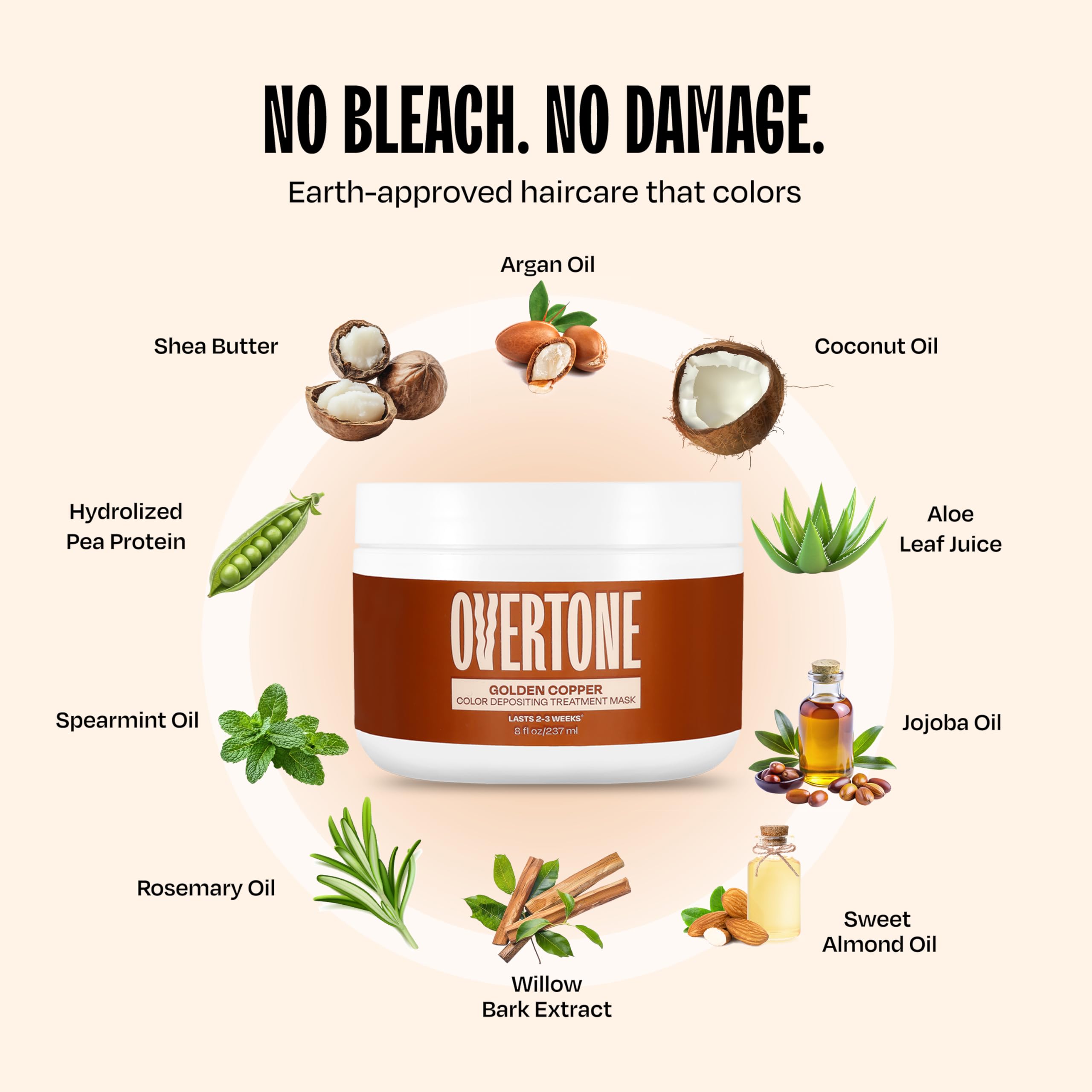 Overtone Golden Copper vegan cruelty-free label on jar