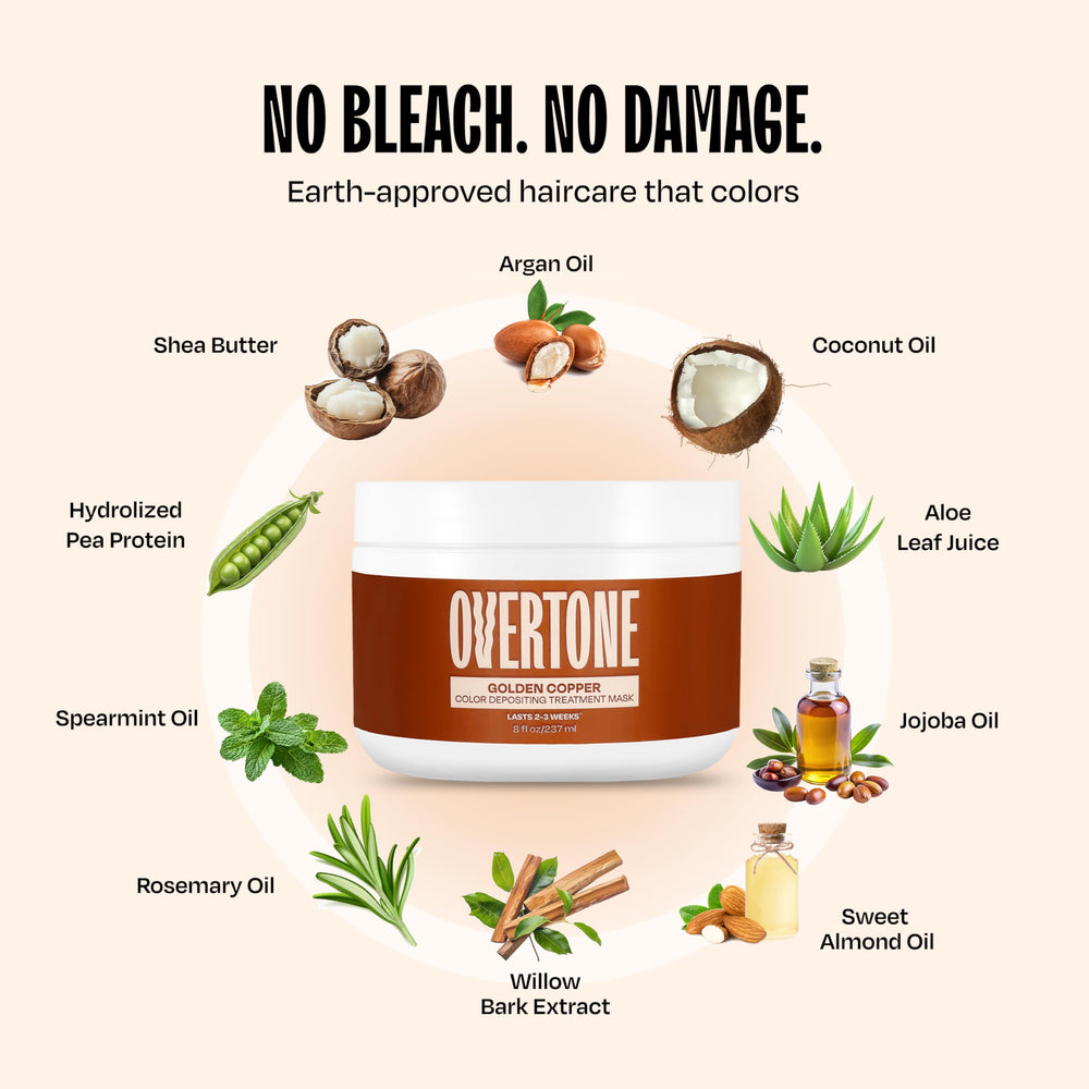 Overtone Golden Copper vegan cruelty-free label on jar