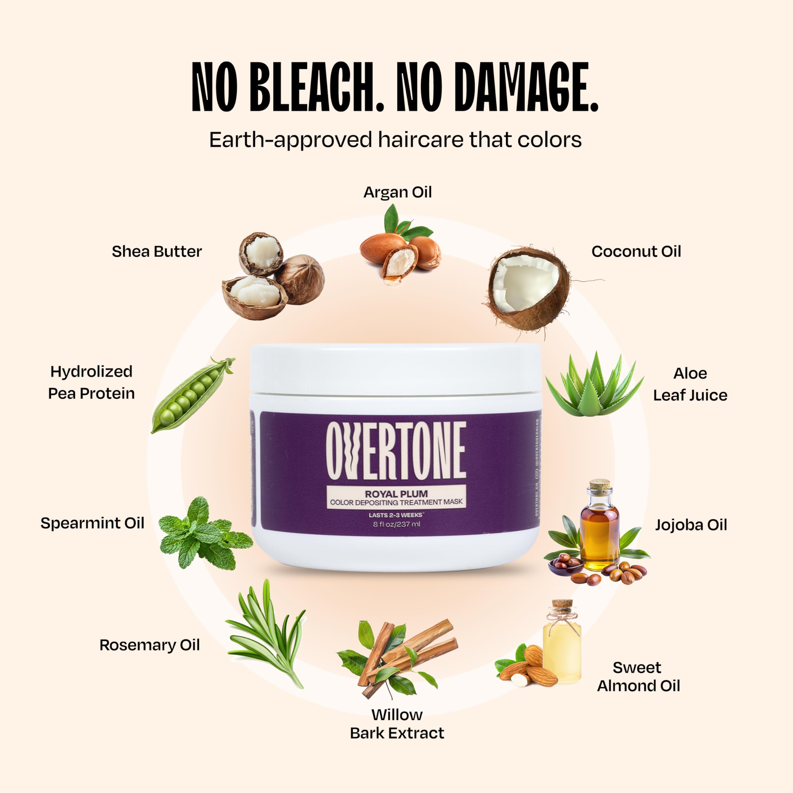 oVertone Royal Plum color on brown base appears vibrant.
