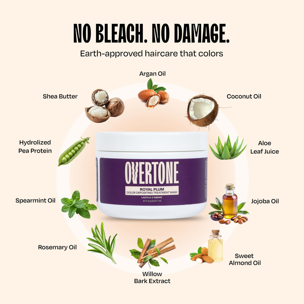 oVertone Royal Plum color on brown base appears vibrant.