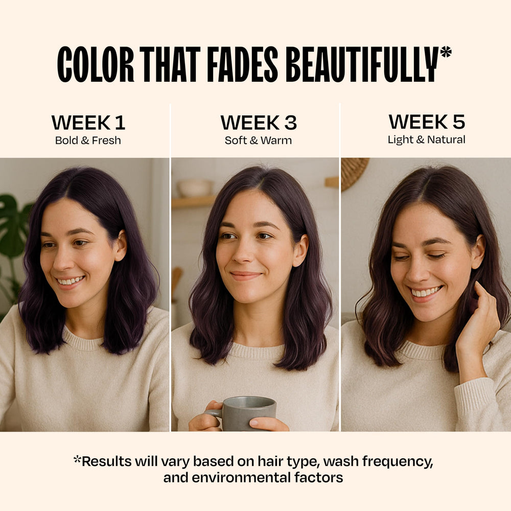 oVertone Royal Plum color on light base for pastel intensity.