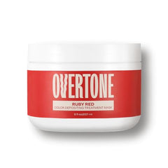 Overtone Ruby Red bottle side view highlighting portable 8 oz size.