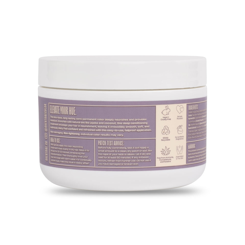 oVertone Smoky Lavender color-depositing mask adds vibrant tones on many hair types.