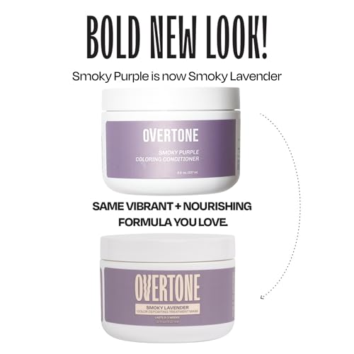 oVertone Smoky Lavender hair mask application demonstrates quick 10-15 minute color boost.