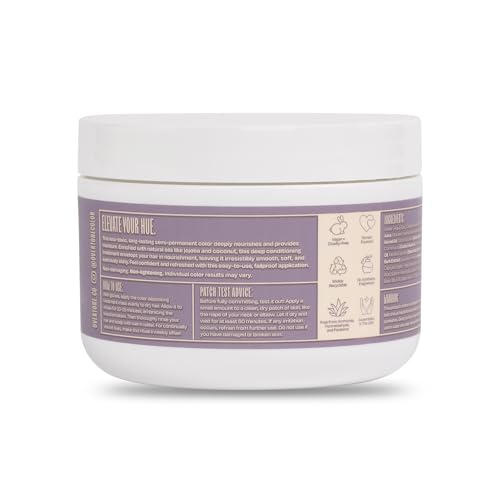 oVertone Smoky Lavender jar shows creamy mask ideal for even color results.