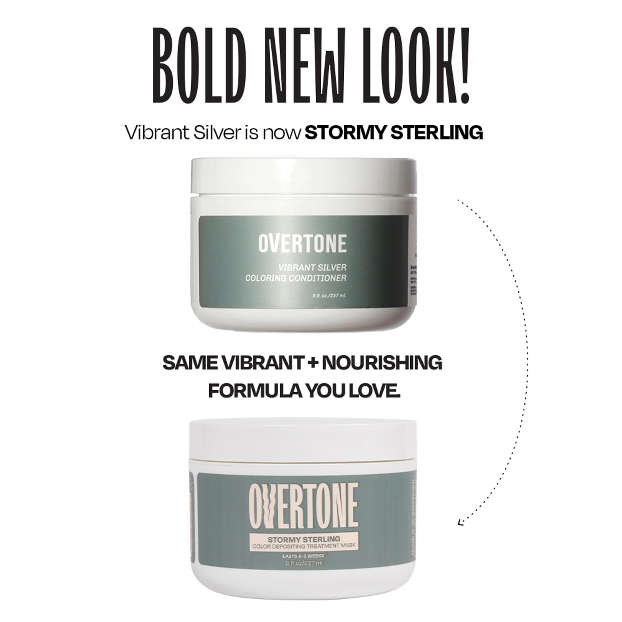 Overtone Stormy Sterling color-deposit close-up on cool-toned strands.