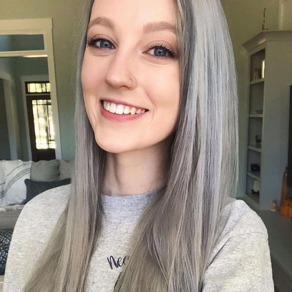 Overtone Stormy Sterling healthy-shine hair after use on styled strands.