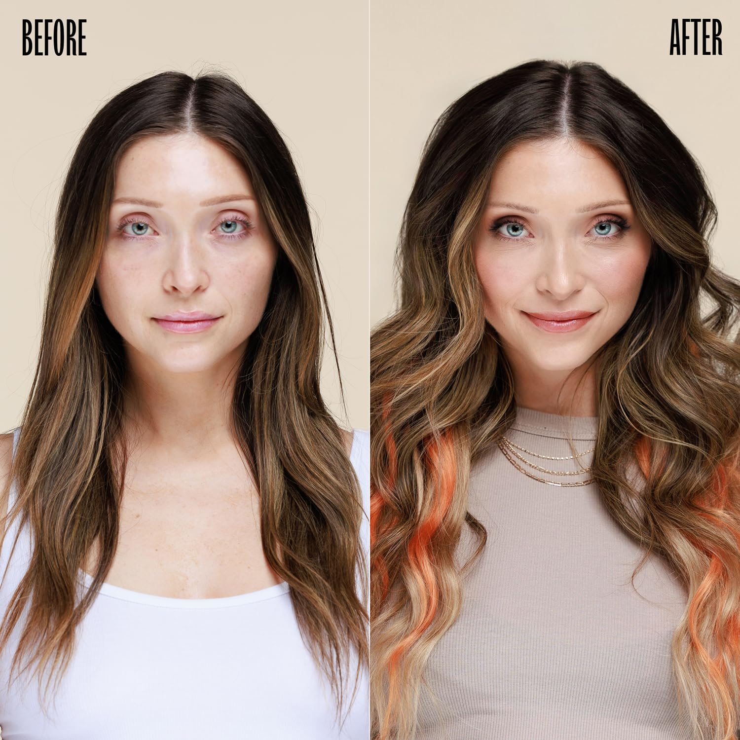 Overtone Strawberry Blonde applying gloves show quick at-home application.