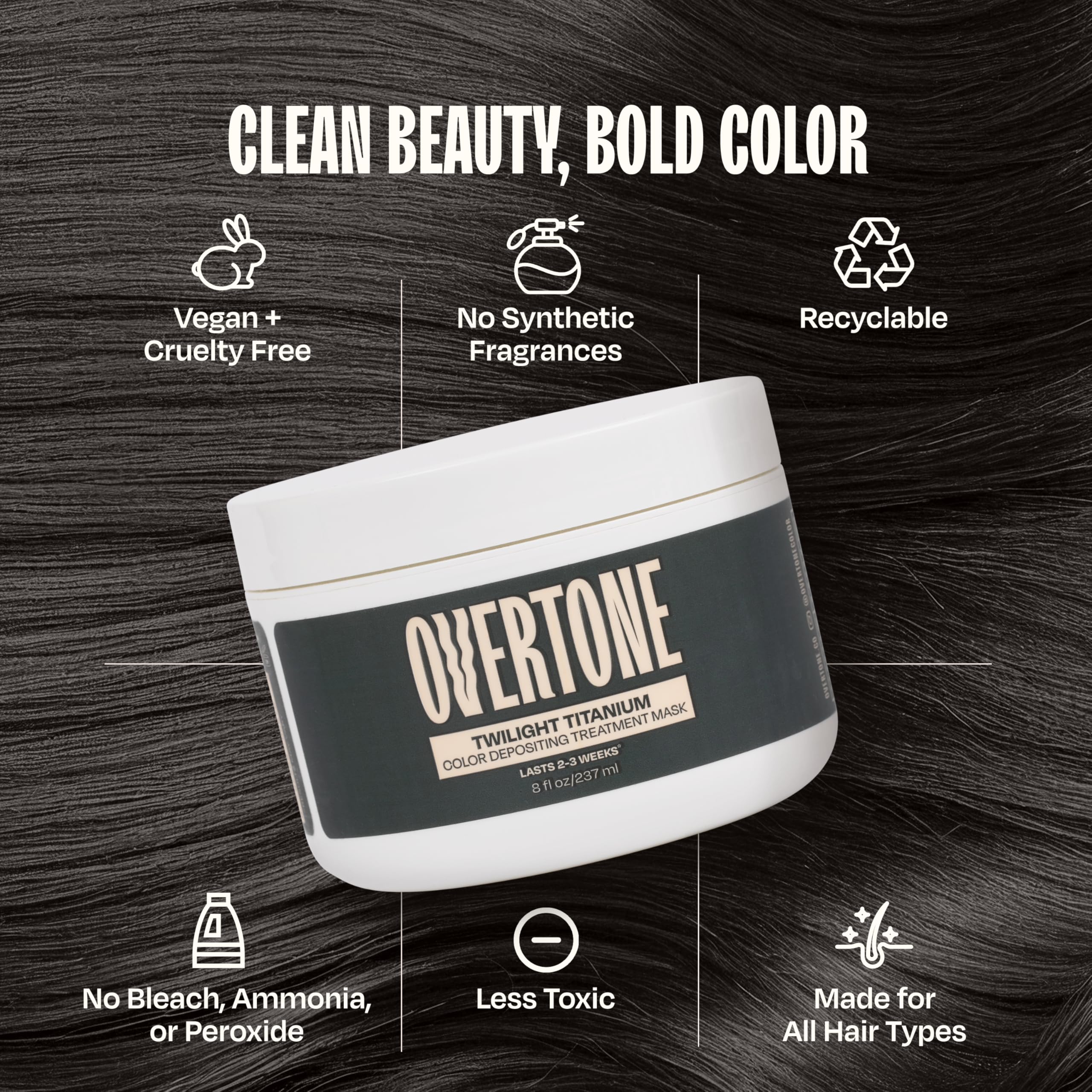 Overtone Twilight Titanium before and after shade comparison