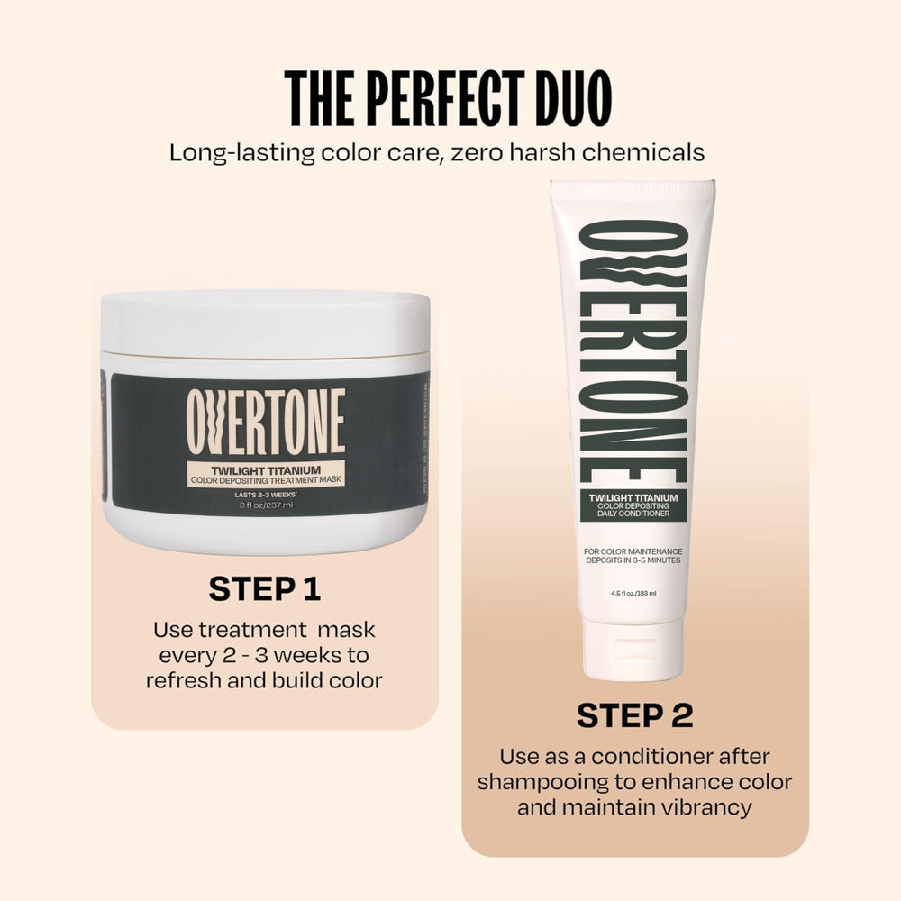 Overtone Twilight Titanium color vial closeup with rich formula