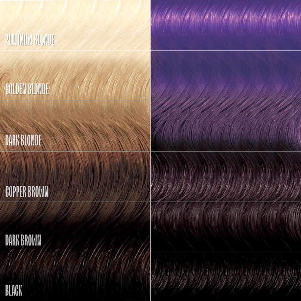 Overtone Vivid Violet hair after applying for a glossy finish