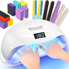 OVLux 180W UV LED nail lamp front view highlights compact, user-friendly design for home use