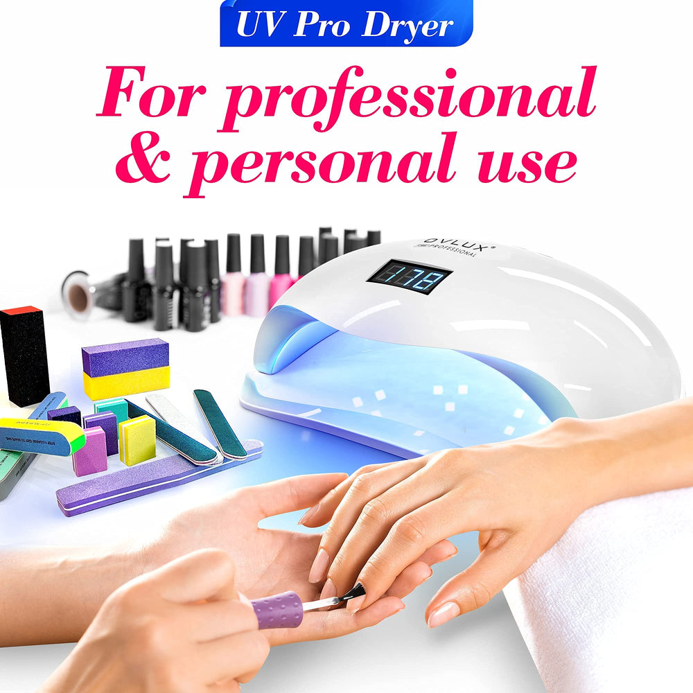 OVLux 180W nail lamp wide opening accommodates hands and feet comfortably