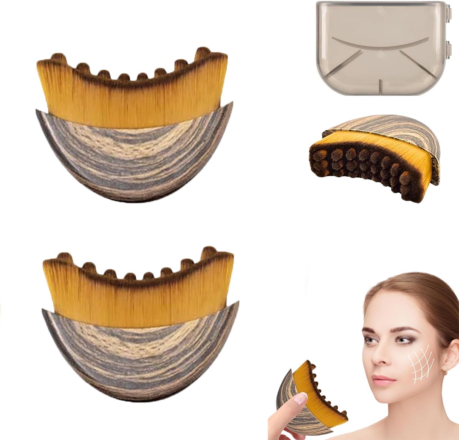 OVQ lymphatic contour face brush front view for precise contouring and gentle drainage
