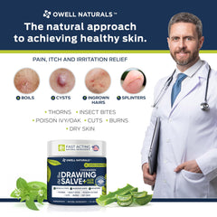 Aplicación suave de Owell Naturals Chickweed en la piel para calma.