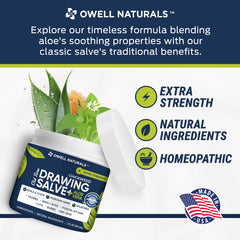 Etiqueta del envase de Owell Naturals Chickweed con ingredientes naturales.