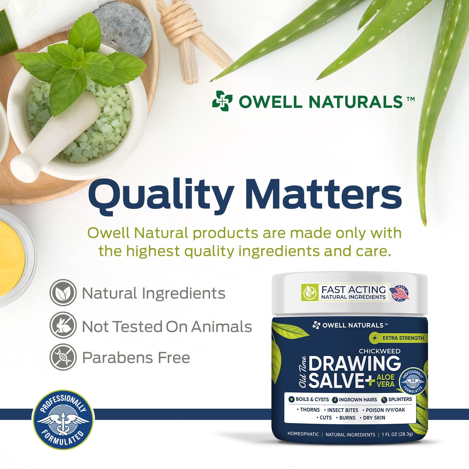 Fabricado en EE.UU. Owell Naturals Chickweed, garantía de calidad.
