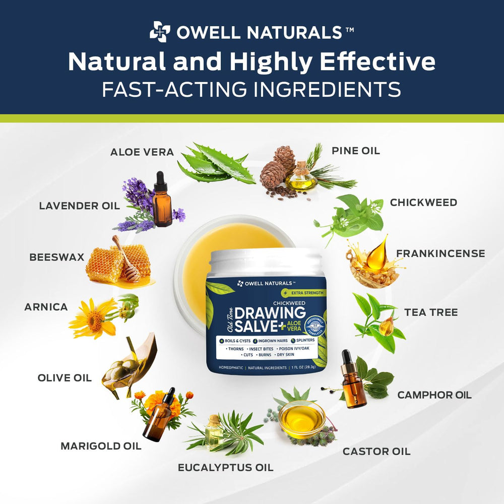 Owell Naturals Chickweed ayuda con irritaciones cutáneas usando ingredientes naturales.