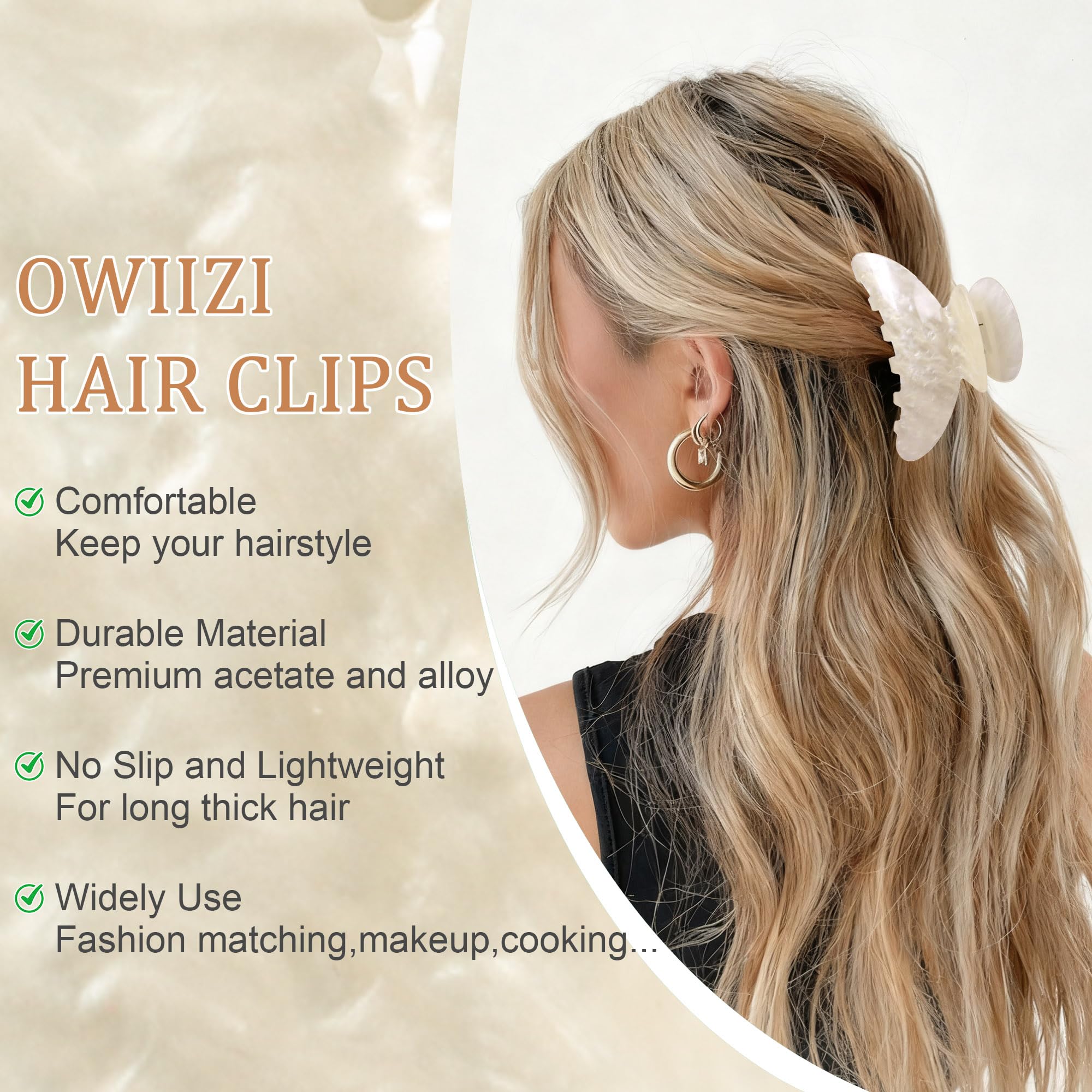 OWIIZI gancho de pelo fuerte, agarre estable para cabello grueso