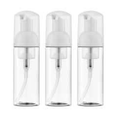 Owlyee 2oz foam pump bottle in clear plastic with cap, ideal for travel hand soap.