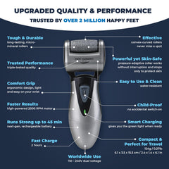 CR900 in use on heel demonstrating effective dead skin removal.