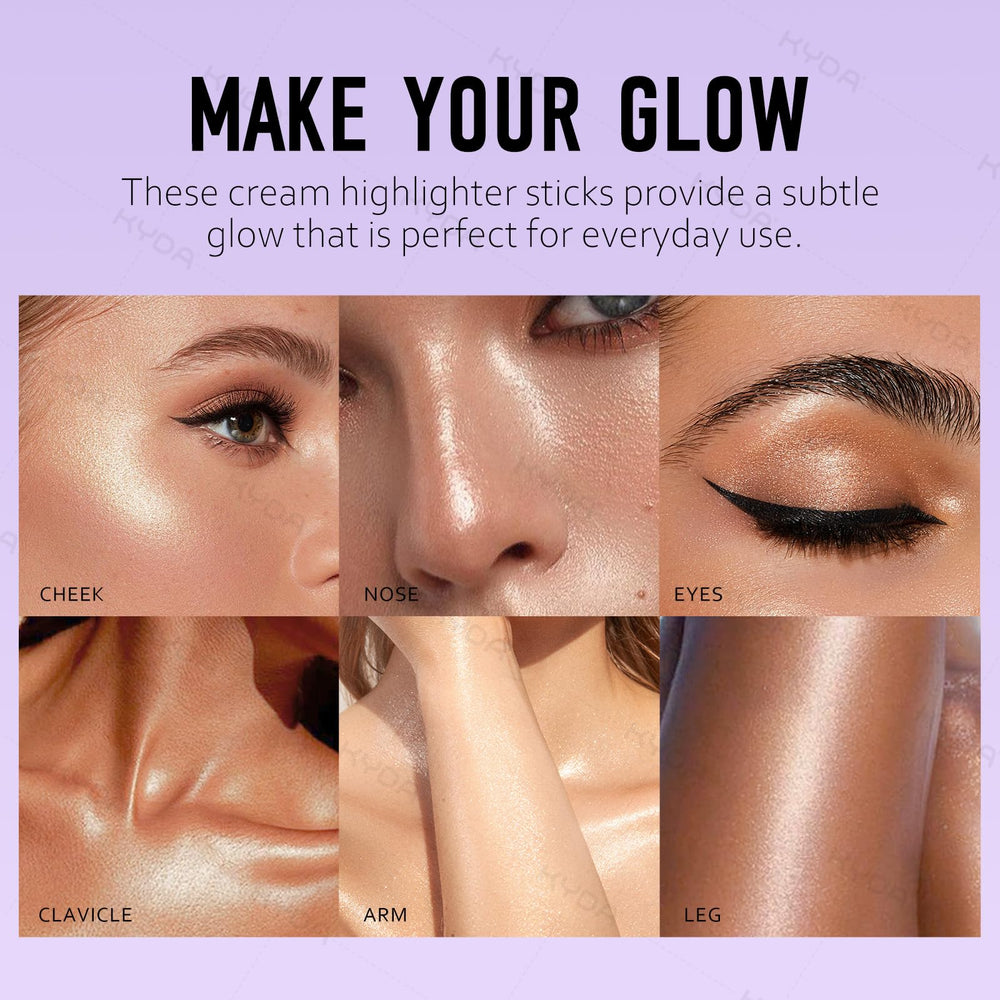 Ownest 2 Colors Highlighter Stick nose-bridge application