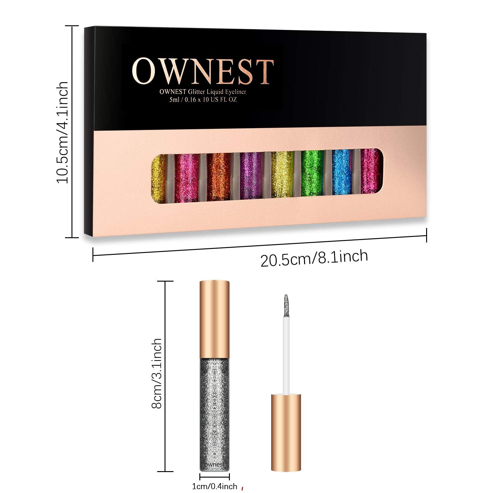 Ownest blue glitter eyeliner delivering vivid color payoff and water resistance