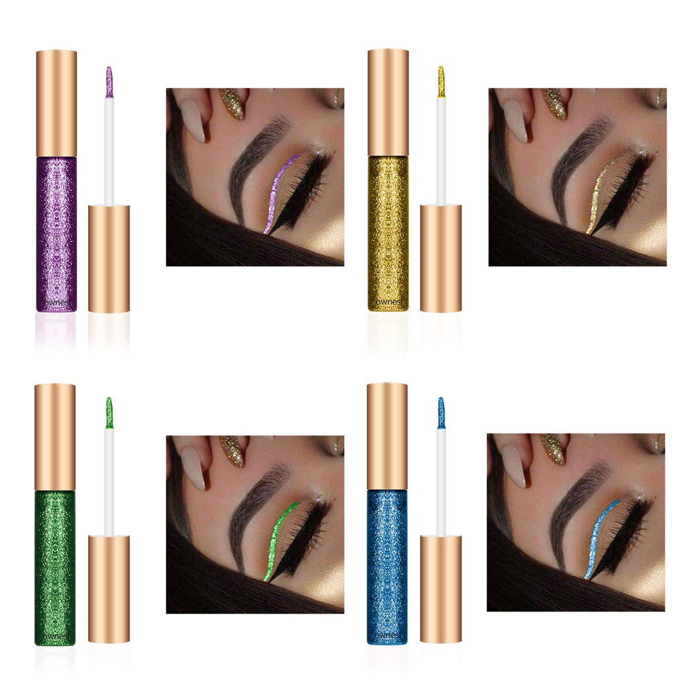Ownest gold glitter eyeliner warm glow with precise application