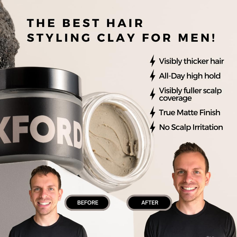OXFORDhill Five-ingredient formula bottle shot reinforces a simple, natural grooming routine.