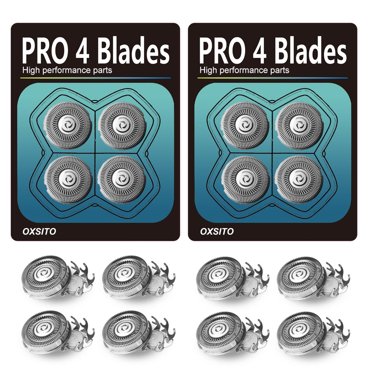 OXSITO 8Pack Pro gold blades offer a smooth, efficient shave for head and body grooming.
