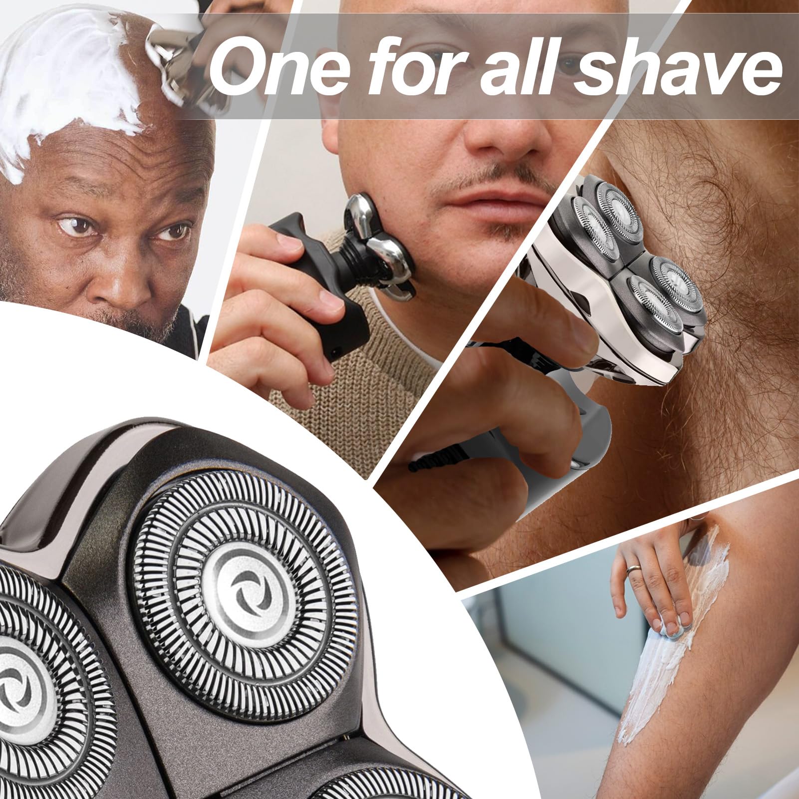 OXSITO 4-head blades feature a washable design for quick, hygienic cleaning.