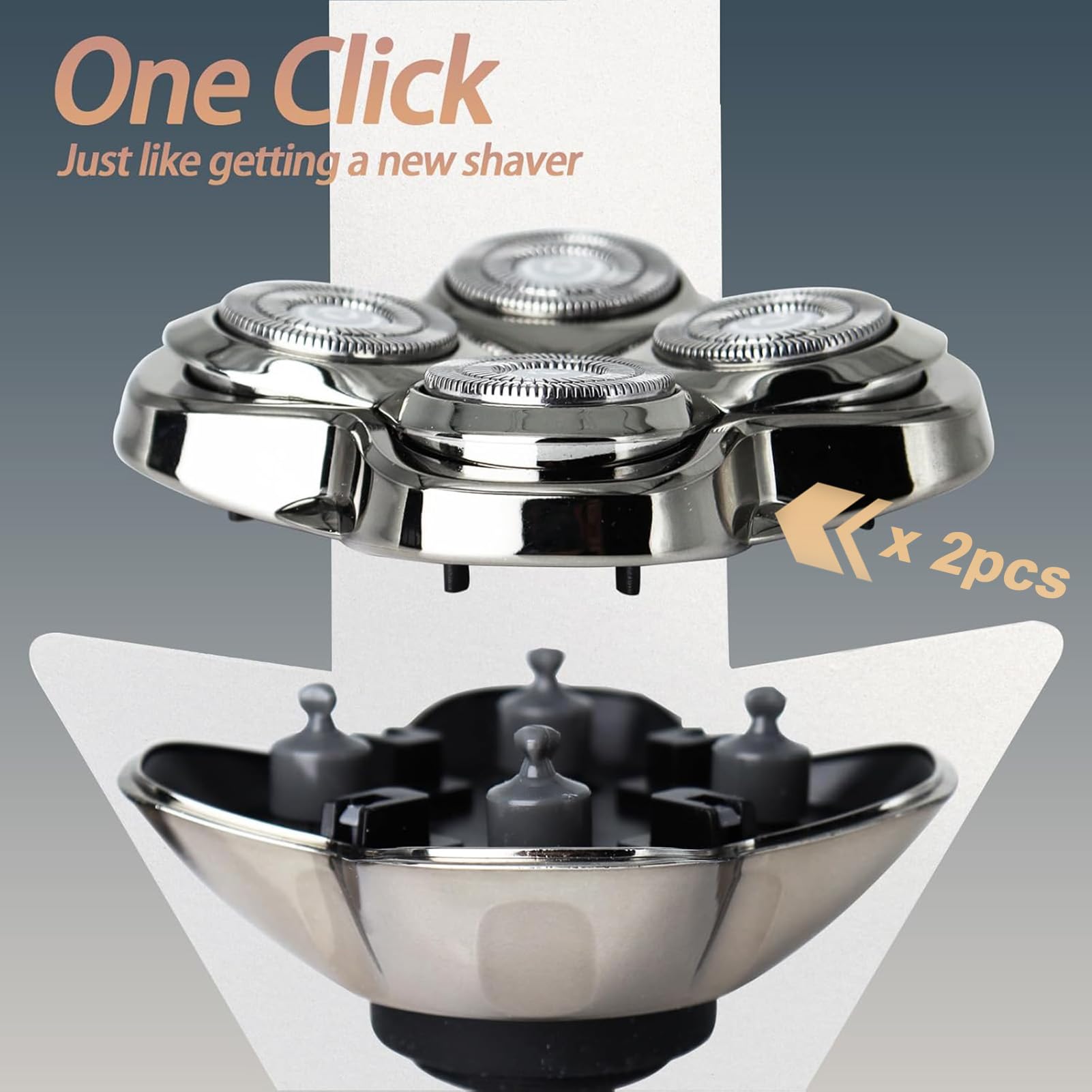 OXSITO Pro 4 Heads attachment shows quick-replace design for easy upkeep.