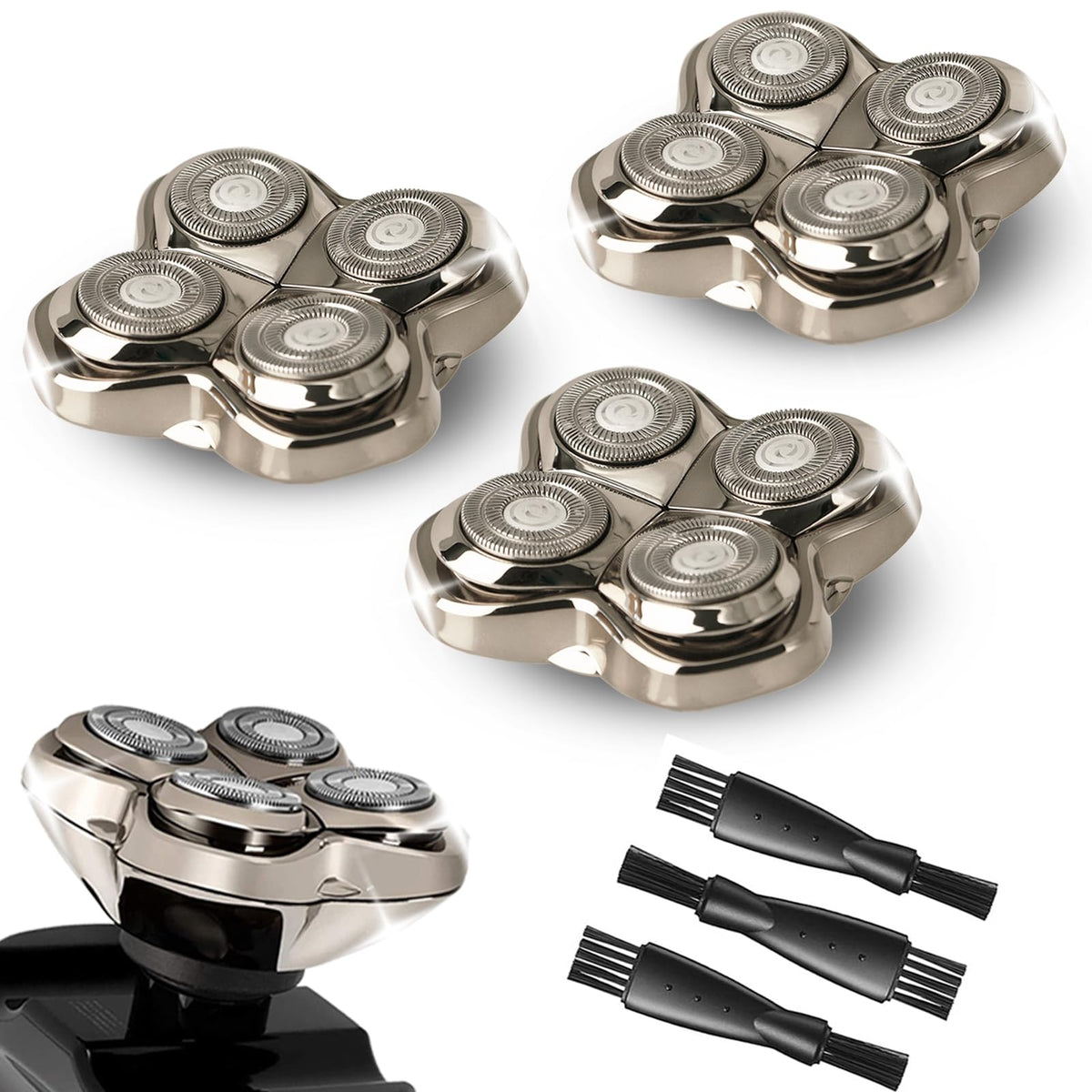 OXSITO Pro 4 Head Gold Pro replacement heads for a fast close shave.