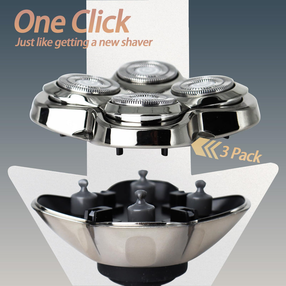 OXSITO Silver Pro replacement heads for smooth results on face and scalp.